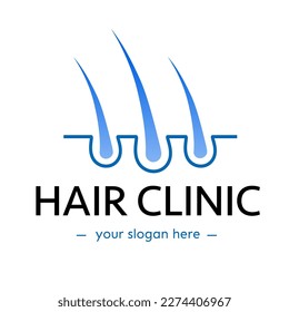 Hair clinic vector logo color style