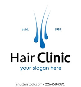 Hair clinic vector logotype color style