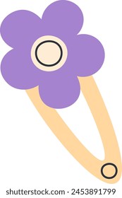 Clip De Pelo Con Ilustración vectorial De Flores