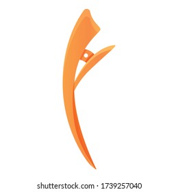 Hair clip icon. Cartoon of hair clip vector icon for web design isolated on white background