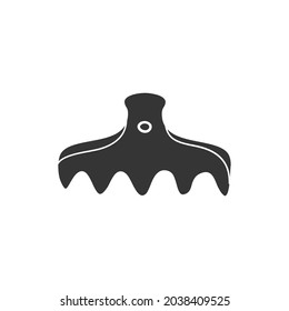 Hair Clip Icon Silhouette Illustration. Hairdresser Vector Graphic Pictogram Symbol Clip Art. Doodle Sketch Black Sign.