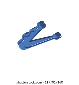 Hair clip tool isometric left top view 3D icon