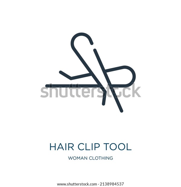 hair clip tool thin line\
icon. hair, tool linear icons from woman clothing concept isolated\
outline sign. Vector illustration symbol element for web design and\
apps.