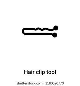 Hair clip tool icon  vector isolated on white background, logo concept of Hair clip tool  sign on transparent background, filled black symbol