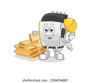 the hair clipper builder vector. cartoon character