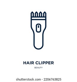 hair clipper icon from beauty collection. Thin linear hair clipper, hair, scissors outline icon isolated on white background. Line vector hair clipper sign, symbol for web and mobile