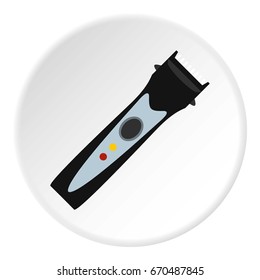 Hair clipper icon in flat circle isolated vector illustration for web