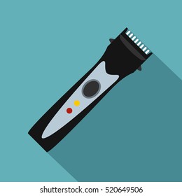 Hair clipper icon. Flat illustration of hair clipper vector icon for web isolated on baby blue background