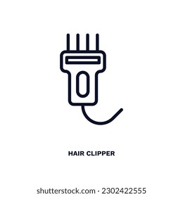 hair clipper icon. Thin line hair clipper icon from beauty and elegance collection. Outline vector isolated on white background. Editable hair clipper symbol can be used web and mobile