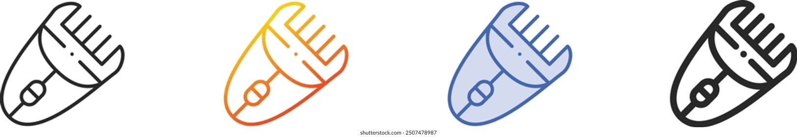 hair clipper icon.Thin Linear, Gradient, Blue Stroke and bold Style Design Isolated On White Background