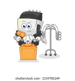 The Hair Clipper Judge Holds Gavel. Character Vector