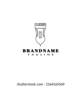 hair clipper logo cartoon icon design template black modern isolated vector illustration