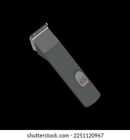 Hair clipper machine vector  art style. Hairdresser professional tool. Vector art illustration isolated for coloring book. 
