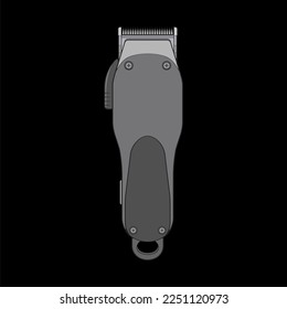 Hair clipper machine vector  art style. Hairdresser professional tool. Vector art illustration isolated for coloring book. 
