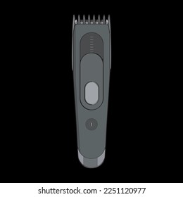 Hair clipper machine vector  art style. Hairdresser professional tool. Vector art illustration isolated for coloring book. 

