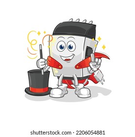 the hair clipper magician illustration. character vector