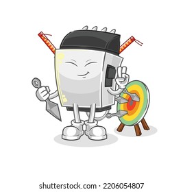 the hair clipper ninja cartoon. character vector