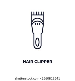 hair clipper outline icon. Linear vector from beauty concept. Thin line hair clipper icon isolated on white background