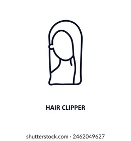 hair clipper outline icon.  Thin line icon from beauty collection. Editable vector isolated on white background