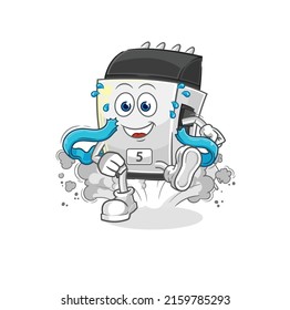 the hair clipper runner character. cartoon mascot vector