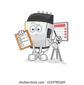 el vector de lista de cronogramas del velador. personaje de caricatura