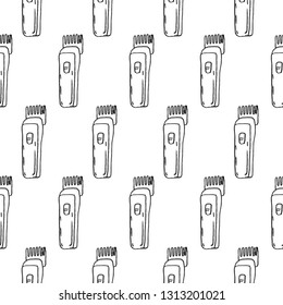 hair clipper seamless pattern isolated on white background