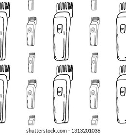hair clipper seamless pattern isolated on white background