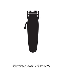 Diseño plano de la ilustración del Vector de la silueta del cortador de pelo en el fondo blanco
