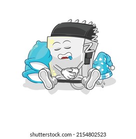 the hair clipper sleeping character. cartoon mascot vector