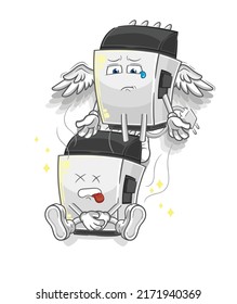 the hair clipper spirit leaves the body mascot. cartoon vector