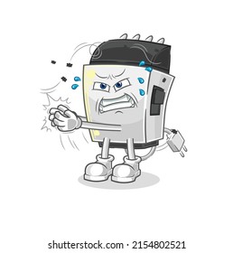 the hair clipper swat fly character. cartoon mascot vector