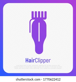 Hair clipper thin line icon. Barber's equipment. Vector illustration.