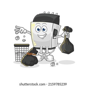 the hair clipper Throw garbage mascot. cartoon vector