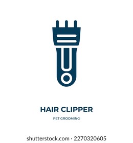 hair clipper vector icon. hair clipper, hair, clipper filled icons from flat pet grooming concept. Isolated black glyph icon, vector illustration symbol element for web design and mobile apps