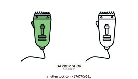 Hair clipper vector illustration lineal color and filled design
