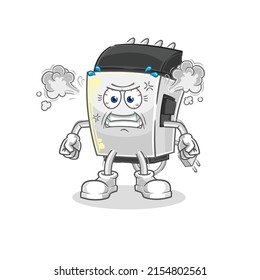 the hair clipper very angry mascot. cartoon vector