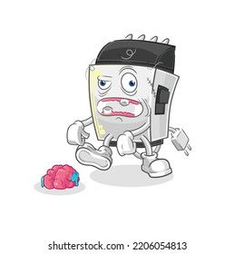 the hair clipper zombie character.mascot vector