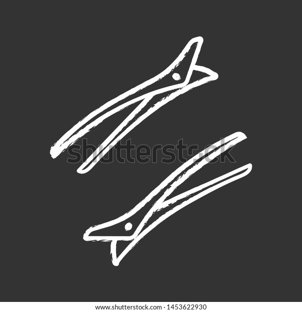 Hair Clips Glyph Icon Hairpin Bobby Stock Vector Royalty Free