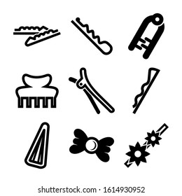 hair clips icon isolated sign symbol vector illustration - Collection of high quality black style vector icons
