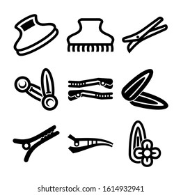 hair clips icon isolated sign symbol vector illustration - Collection of high quality black style vector icons
