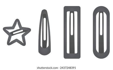 Hair clips set. vector illustration