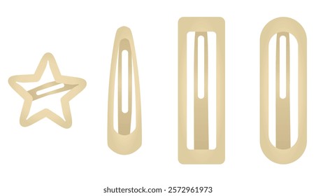 Hair clips set. vector illustration