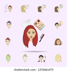 hair color change colored icon. Beauty, anti-aging icons universal set for web and mobile