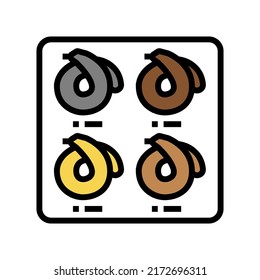 hair color palette color icon vector. hair color palette sign. isolated symbol illustration