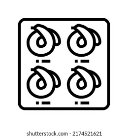 hair color palette line icon vector. hair color palette sign. isolated contour symbol black illustration