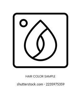 hair color sample icon. Line Art Style Design Isolated On White Background