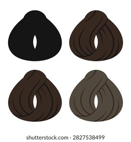 Hair color samples showing four distinct darker shades
