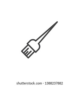 Hair Coloring Brush Comb line icon. linear style sign for mobile concept and web design. Cosmetic brush for hair coloring outline vector icon. Symbol, logo illustration. Pixel perfect vector graphics