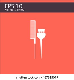 Hair coloring brush.comb.icon vector