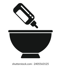 Hair coloring icon simple vector. Salon wash process. Bowl brush